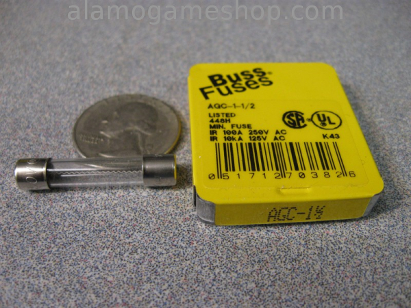 (image for) 1.5 Amp Fuse, Box of 5 Bussmann AGC, Fast Blow 250v - Click Image to Close