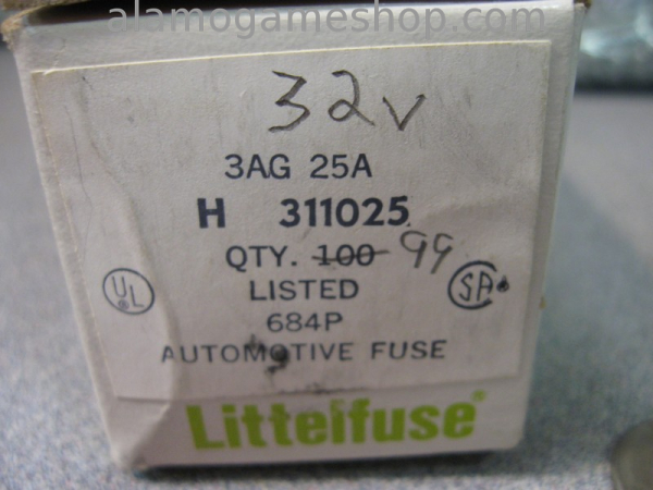 (image for) 25 Amp Fuse, 3AG Fast Blow 32v