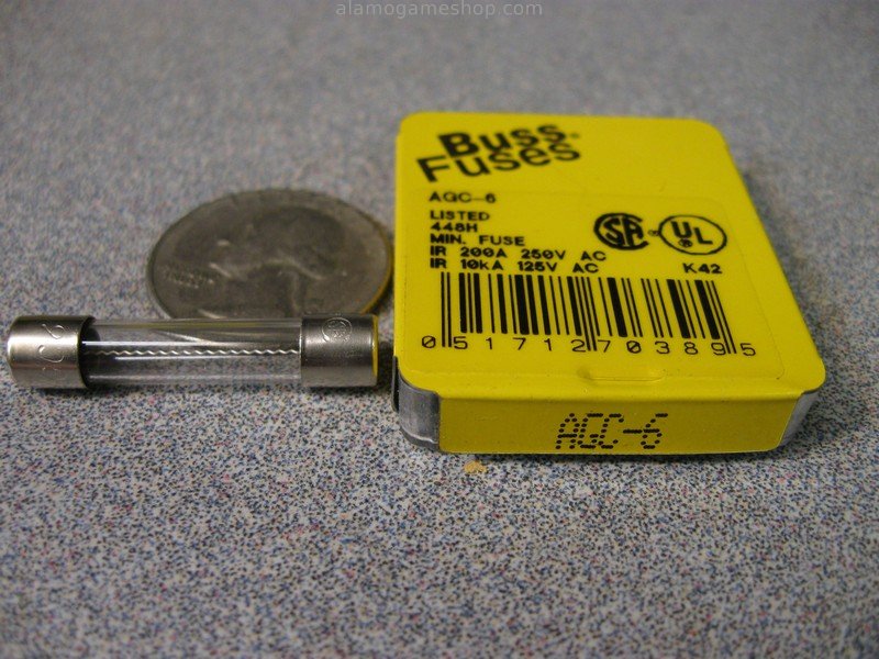 (image for) 6 Amp Fuse, Box of 5 Bussmann AGC, Fast Blow 250v