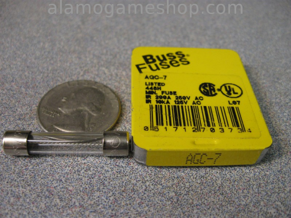 (image for) 7 Amp Fuse, Box of 5 Bussmann AGC, Fast Blow 250v - Click Image to Close