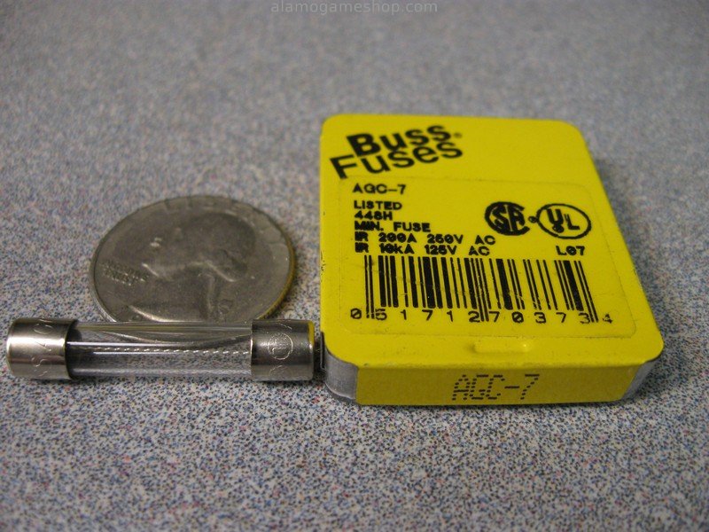 (image for) 7 Amp Fuse, Box of 5 Bussmann AGC, Fast Blow 250v