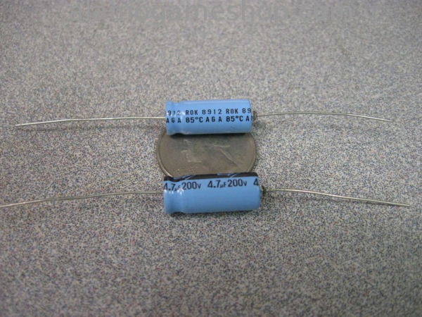 (image for) 4.7uf 200v Capacitor, Axial Leads - Click Image to Close