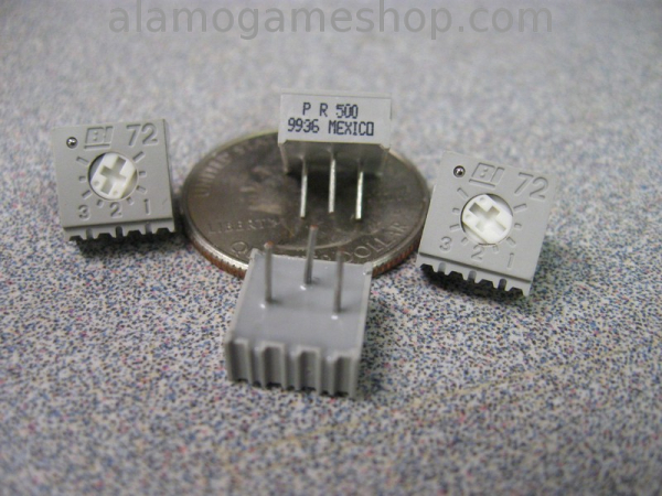 (image for) 500 ohm Trimpot, horizontal pc mount mini - Click Image to Close