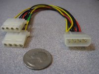 (image for) Cable 4 pin male to 2x 4 pin female, splitter