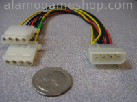 (image for) Cable 4 pin male to 2x 4 pin female, splitter