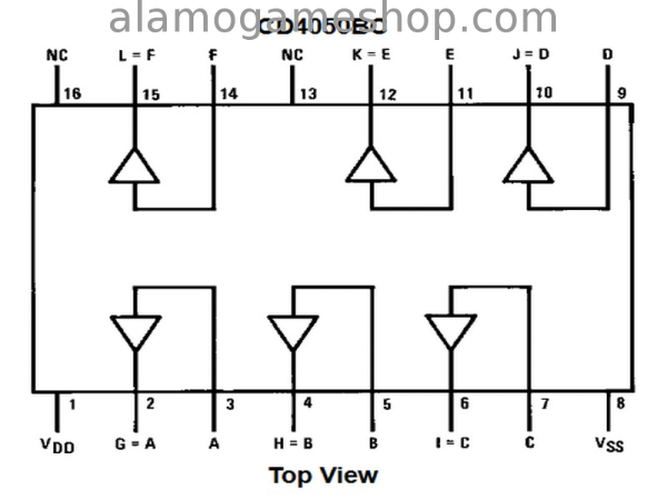 (image for) 4050 IC CMOS Hex Non Inverting Buffer