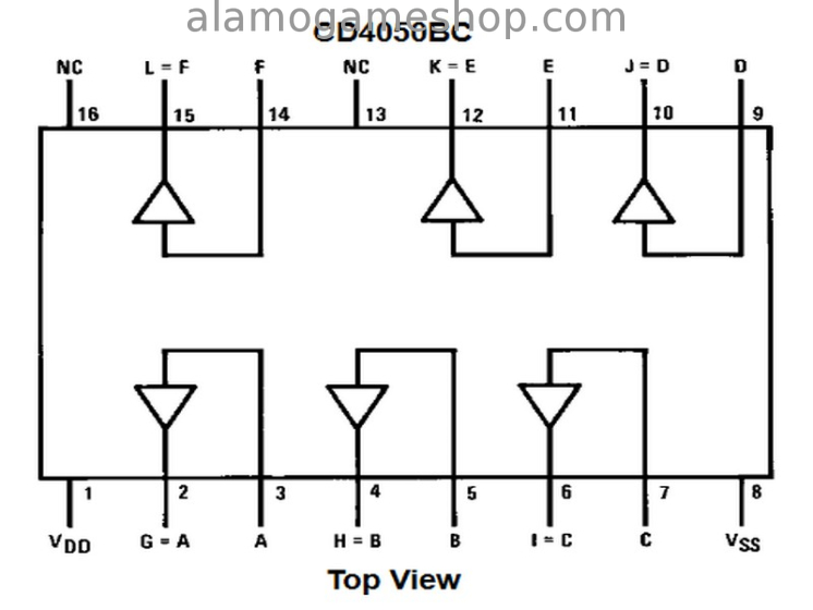 (image for) 4050 IC CMOS Hex Non Inverting Buffer