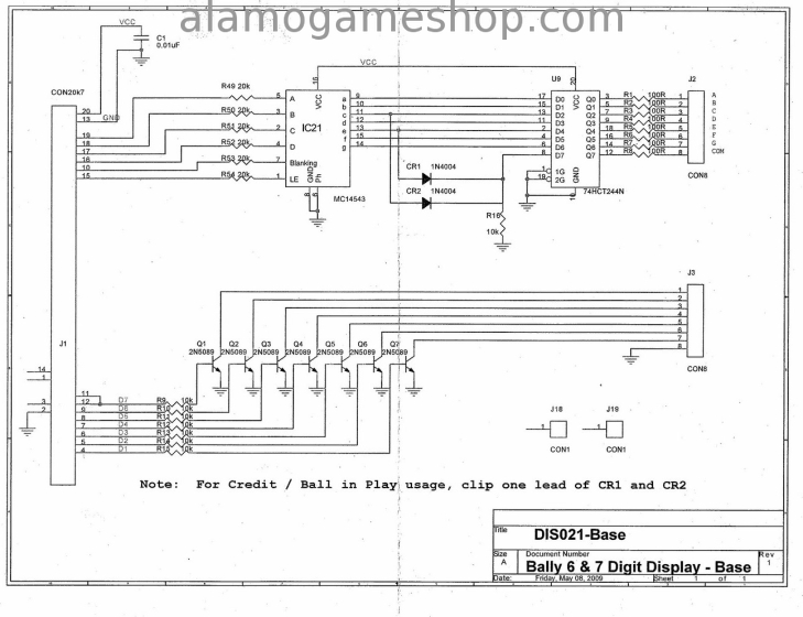 (image for) 6 Digit Replacement LED Display Kit, Bal