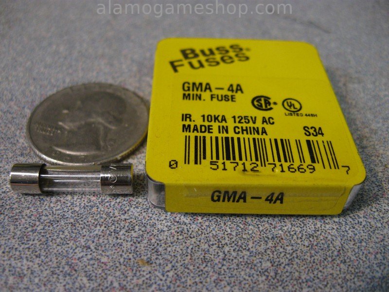 (image for) 4 Amp Fuse, Box of 5 Bussmann GMA, Fast Blow 250v