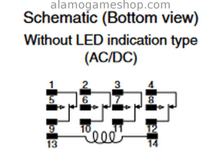 (image for) Relay - 4PDT 240v coil, 5 amp cube