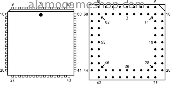 (image for) 68 Pin PLLC socket, thru hole