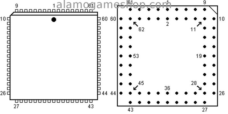 (image for) 68 Pin PLLC socket, thru hole