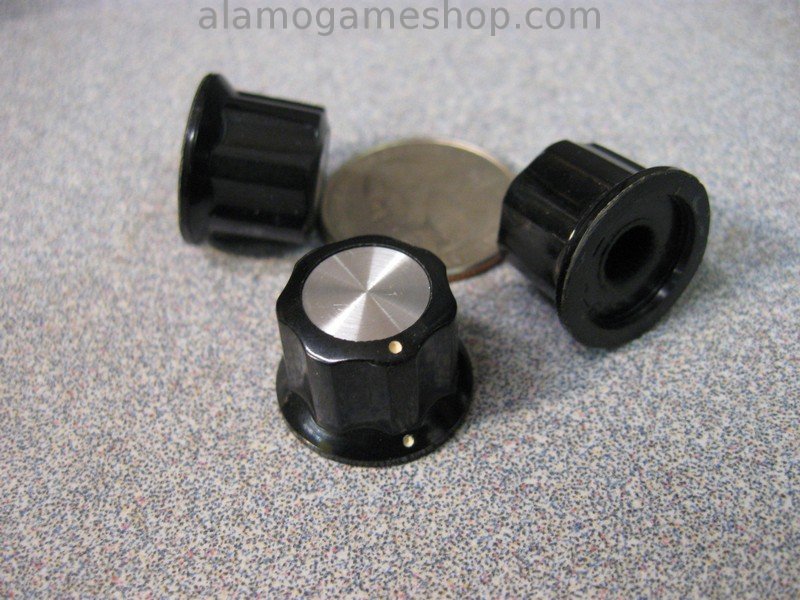 (image for) Knob 1/4" ribbed shaft, black