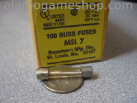 (image for) 7 Amp Fuse, Bussmann MSL, Slow Blow 250v