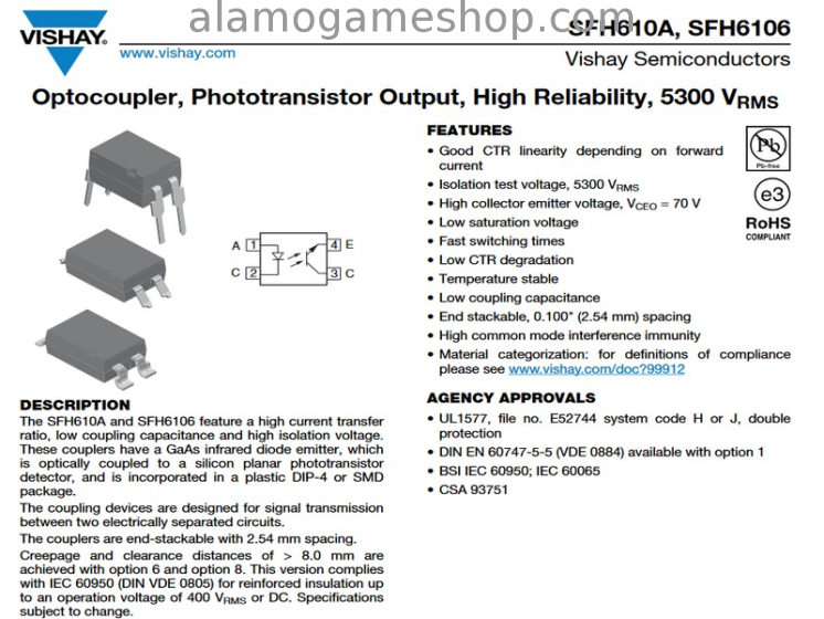 (image for) SFH6106-3, Optocoupler