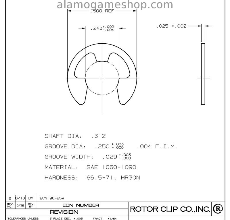 E-Clip, for 1/4" Groove Shafts - Click Image to Close