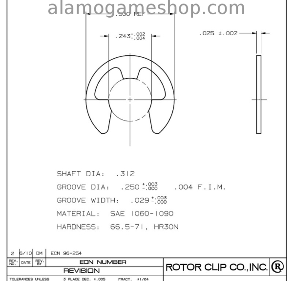 (image for) E-Clip, for 1/4" Groove Shafts