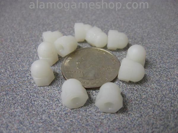 (image for) Postcap Acorn Nut , White Nylon 6x32 - Click Image to Close
