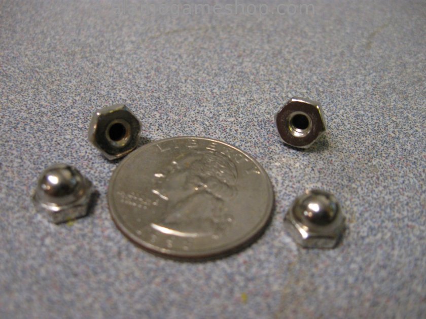 Postcap Acorn Nut , Nickel Plated metal - Click Image to Close