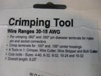 (image for) Crimper for F type connectors, .100 and .156